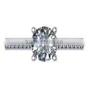 24 Mm Oval Cut White Cubic Zirconia Womens Solitaire Ring Mount044 thumbnail-1