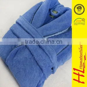 OKTEX 100 Approved Relaxed Fit Flannel Men's Bathrobe,100% Polyester Kimono Waffle Robe,bathrobe Fabric Coral Fleece Bathrobe thumbnail-4