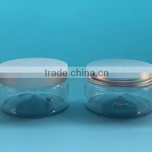 Round Colorful 200ml Plastic PET Jars, 200g Clear PET Plastic Jar With Aluminum Cap thumbnail-2