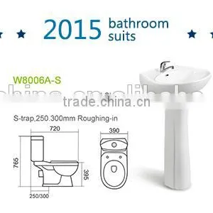 China Sanitary Wares Ceramic Dining Room Wash Basin With Pedestal thumbnail-2