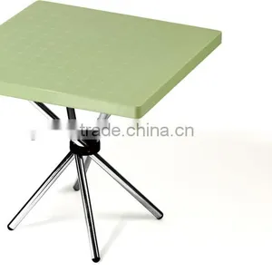 Simple Design Plastic Square Table With Stainless Steel Legs thumbnail-2