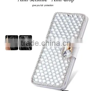 Luxury Leather Bling Crystal Diamond Bow Wallet Case for S7/S7 Edge .For Iphone 6/6s Bling Crystal Wallet Case thumbnail-2
