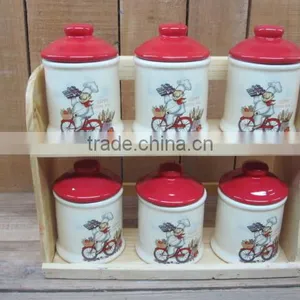Manufacture Type New Chef Design Ceramic Multi Used Food Canister thumbnail-1