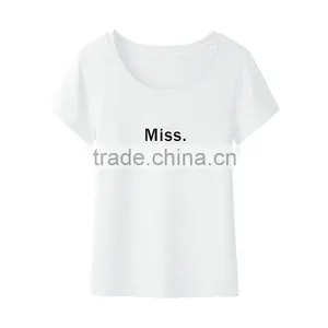 Manufacturer China Custom Women's Clothing Cotton Loose Bluk t Shirt Printing for Sale thumbnail-4