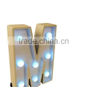 High Quality Wedding Decoration Wood Plastic Vintage Marquee Letter Lights thumbnail-5