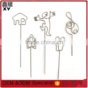 Shenzhen Factory Price Color Long Rod Metal Stick Silver Wire Heart Shape Paper Clips With Spring thumbnail-4