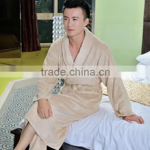 100 Cotton Middle Size Long Sleeve Chenille Bathrobe for Man thumbnail-1