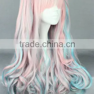 Costume Long Deep Wave Wigs With Multi Color Two Ponytails Wig N380 thumbnail-2