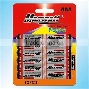 R03P SIZE AAA UM-4 DRY CELL BATTERY 12PCS/CARD thumbnail-1
