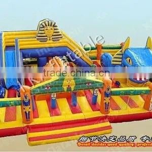 0.55mm Thickness18OZ PVC Tarpaulin Egypt Pyramids Inflatable Fun City Child Climb and Slide Itmes thumbnail-2