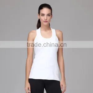 Wholesale Plain White Top Women Workout Fitness Clothing Yoga Tops thumbnail-1