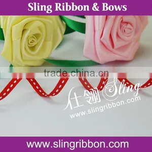 High Quality 6mm Red Stitched Grosgrain Ribbon Wholesale thumbnail-1
