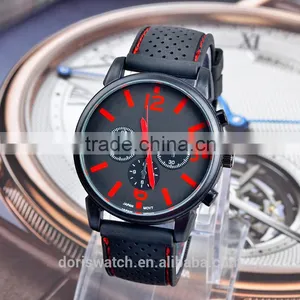 Black Dial Silicone Quartz Analog Water Resistant Shenzhen Sports Watches Men thumbnail-4