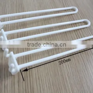 Supermarket White Display Double Wire Loop U Shaped Plastic Pegboard Hook thumbnail-3