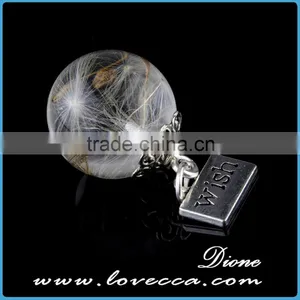 20mm Clear Transparent Resin Ball With Dandelion ,dandelion Resin Ball With Wish Pendant thumbnail-4