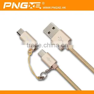 PNGXE Fast Charge Usb Extension Double Sided Micro Usb Data Cable for Samsung and for Iphone 2in1 Mobile Phone Charger Cable thumbnail-5