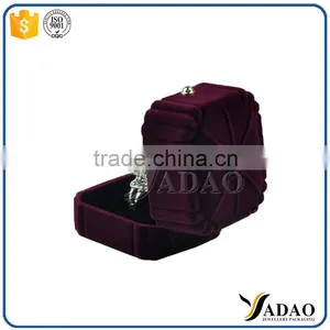 Unique High Quality Purple Custom Velvet Jewelry Boxes Ring Packaging thumbnail-6