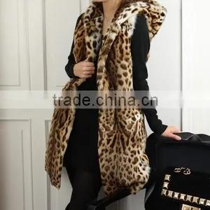 2015 New Arrival Rex Rabbit Fur Long Vest for Women RV12 thumbnail-1