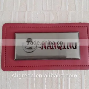 Metal Plate Overcoat Leather Label With Color Varnish thumbnail-2
