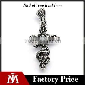 316l Stainless Steel Mens Snake Pendant Biker Cross New Design Pendant Guangzhou High Quality Pendant thumbnail-1