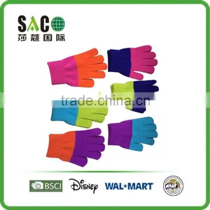 Colorful Stitching Color Five Toes Acrylic Gloves thumbnail-1
