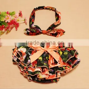Foreign Trade New Baby Pants Collocation PP Hair Band Two Piece Fashion Cute Camellia thumbnail-1