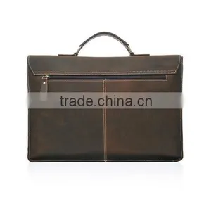 Crazy Horse Genuine Leather Men Messenger Bags Leather Vintage Briefcases Mens Men Genuine Leather Briefcase thumbnail-5