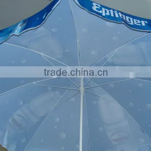 White Powder-coated Steel Brand Promotion Parasol Umbrella for Beach thumbnail-1