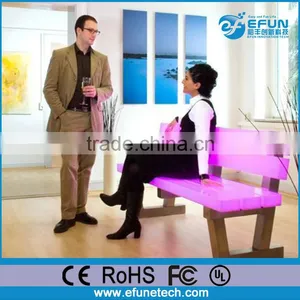 Led Lighting Curved Chair Salon Stool,garden/party Rgb Color Led Long Bench Stools thumbnail-2