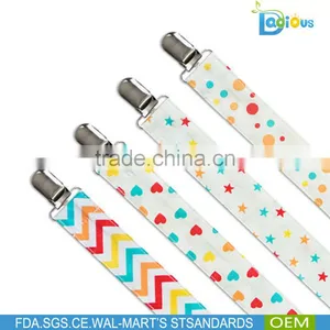 Cotton Material Baby Pacifier Clip Soother Chain Holder With Metal Clip thumbnail-1