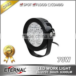 70W 6" Car Driving Light off Road Powersports Tractor Truck Emergency Vehicles Heavy Equipments Working Light thumbnail-1