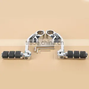 360 Degree Adjustable Highway Footpeg Footrests For Universal 32mm Chrome thumbnail-5