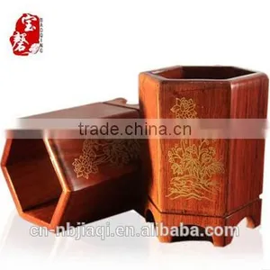 Chinese Style Wood Brush Pot thumbnail-1