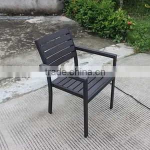 Elegant Modern Plastic Wood Dining Set thumbnail-5