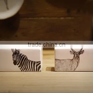 High Quality Zebra and Beer Rectangle Ceramic Candle Holder thumbnail-5