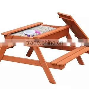 Large Outdoor Wooden Sandpit With Lid thumbnail-2