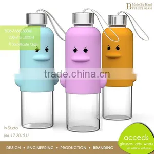 Custom Unbreakable Eco Thermal Pyrex Tea Filter Glass Water Bottle thumbnail-5