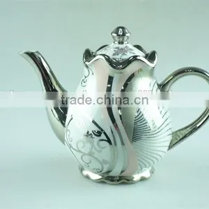 Siliver Chromed Porcelain Teapot With Lid, 800 ml Water Pots&kettles Chaozhou Stock thumbnail-2