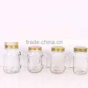 20oz Clear Glass Mason Jar With Handle thumbnail-1