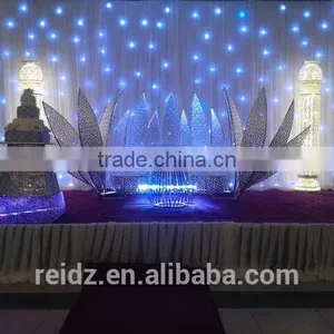 White Fireproof Velvet Cloth White Wedding Backdrop Led Star Curtain thumbnail-1