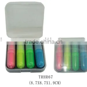 4 in 1 Colorful Highlighter Pen With a Plastic Case for School and Office thumbnail-1