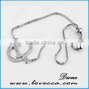 Micro Pave Jewelry Bracelet Little Bear Charm Silver Zircon Bracelet thumbnail-3