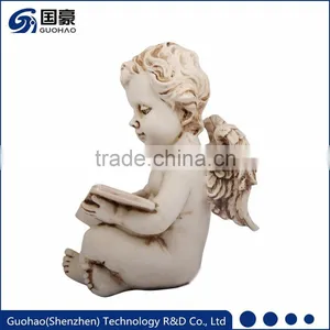 OEM Garden Decoration Reading Cherub Angel Sculpture thumbnail-1