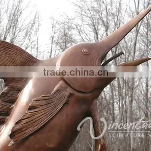 Art Garden Decor Bronze Singal Marlin Fountain for Hot Sale thumbnail-2