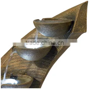 Modern Curved Cascading Zen Fountain With LED Light thumbnail-5