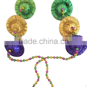 Mardi Gras/ Dionysia Promotional Hat Pendant With Beads Necklace thumbnail-1