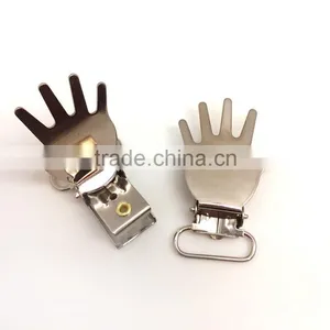 3/4inch PALM Design High Quality Metal Suspender Clip With Plastic Teeth Inside for Garment thumbnail-2
