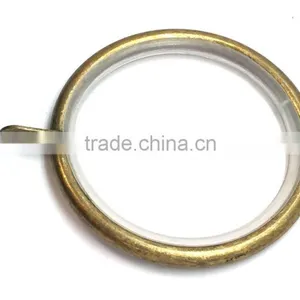 Steel Antique Brass Plated Silent Curtain Rod Ring With Fixed Eyelet ID35mm/OD42mm thumbnail-3