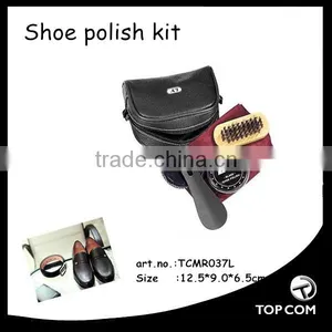 PU Leather Case Promotional Shoe Polish Set Travel Shoe Care Kit thumbnail-1
