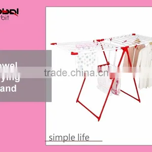 Home Furniture Durable Foldable Clothes Drying Rack With Towel Hanger Rail thumbnail-2
